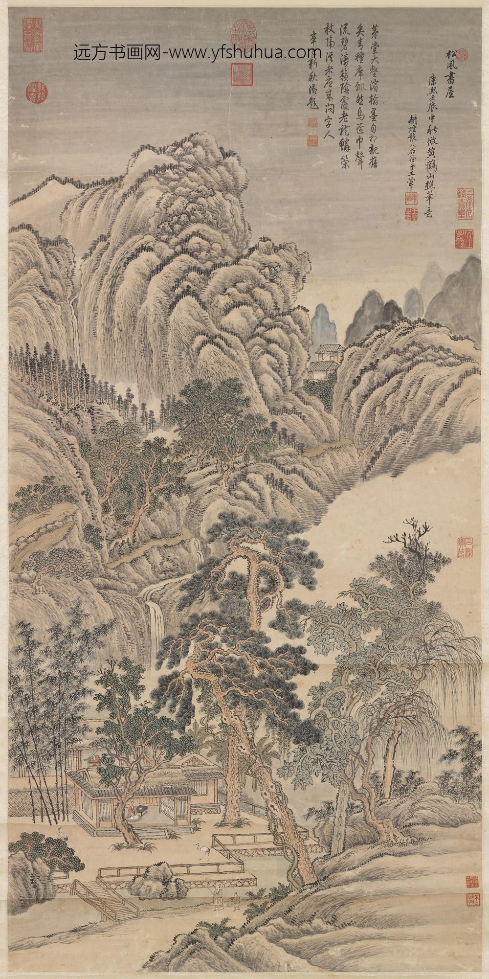 清王翚松风书屋图轴