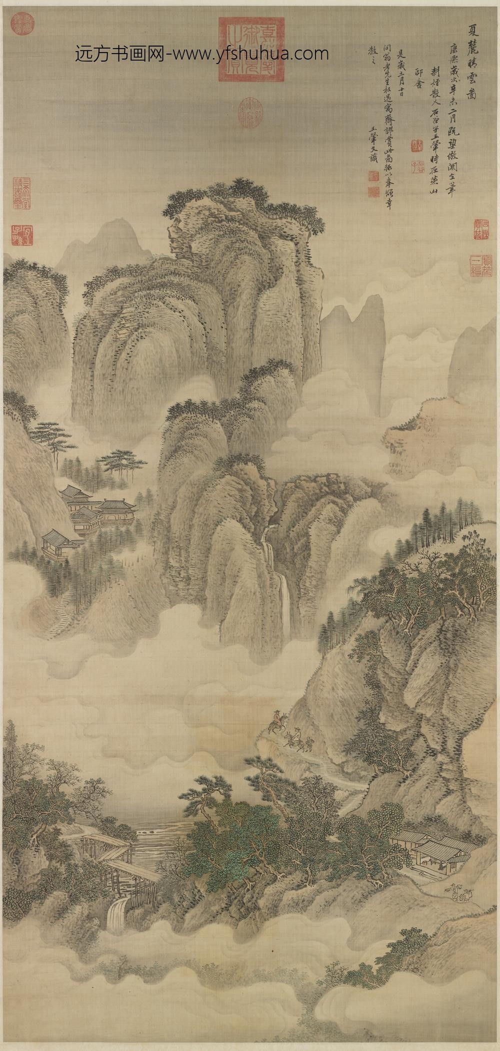 清王翚画夏麓晴云轴