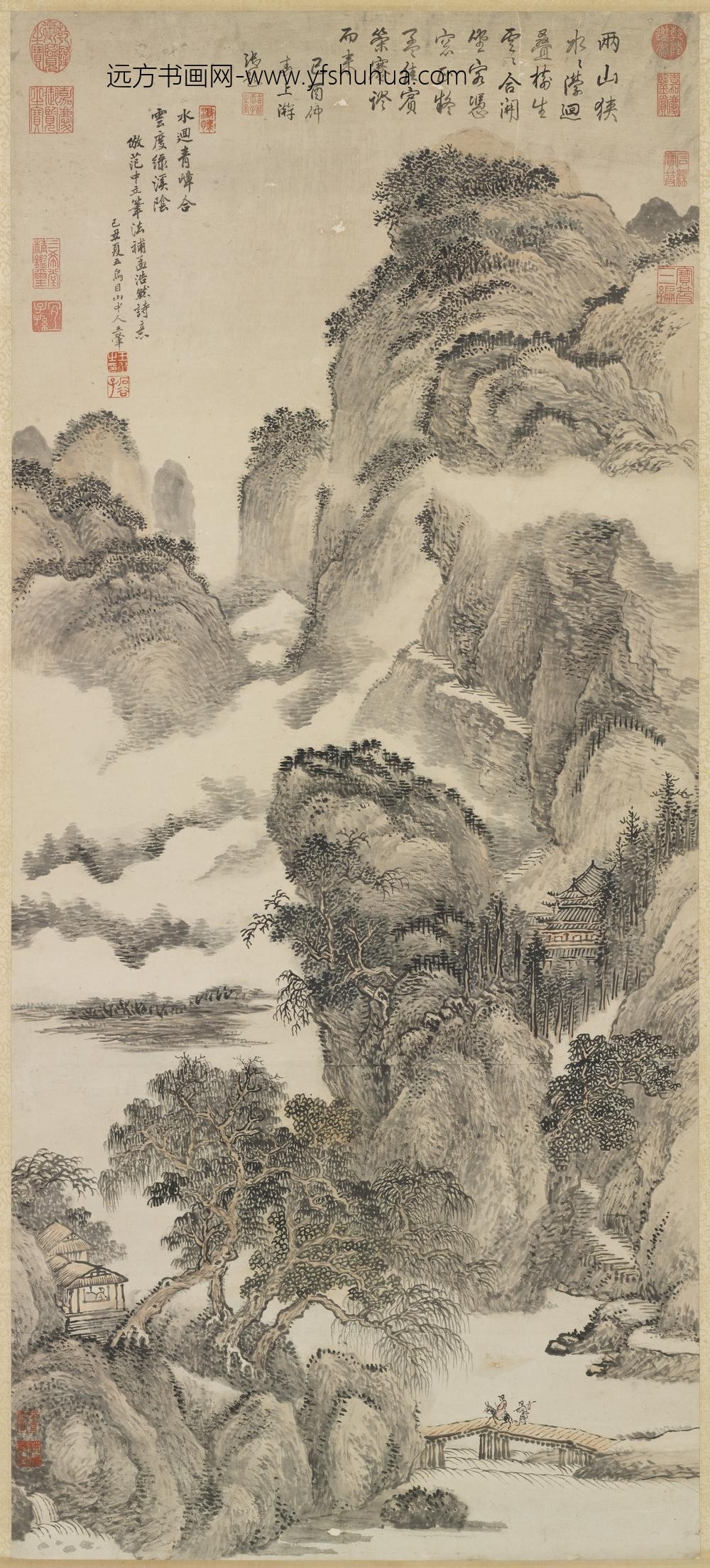 清王翚画孟浩然诗意轴