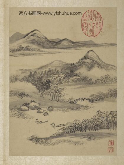清王翚画山水册柳桥通幽.jpg