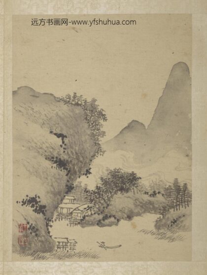 清王翚画山水册江上鼓棹.jpg
