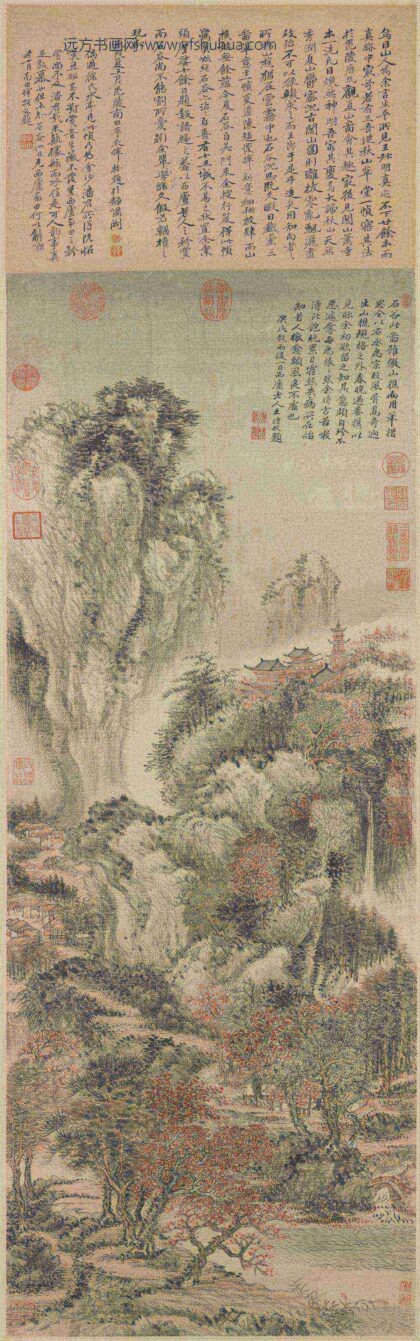 清王翚画溪山红树轴.jpg
