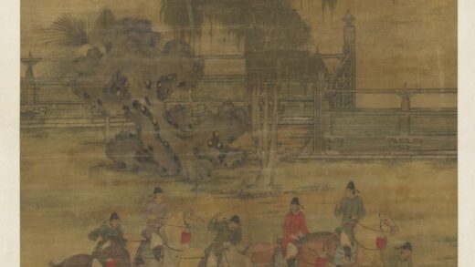 五代梁赵岩八达春游图轴.jpg