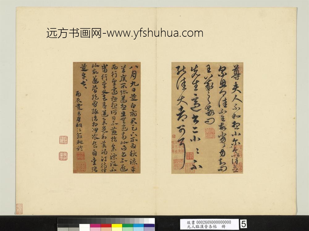 元人临汉晋各帖册俞和临张芝书