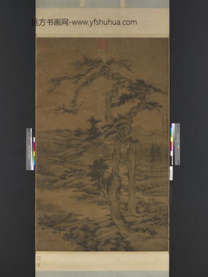 元吴镇双松图轴.jpg