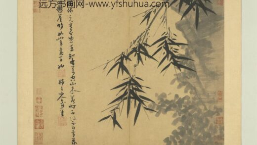 元吴镇墨竹谱册悬崖竹.jpg