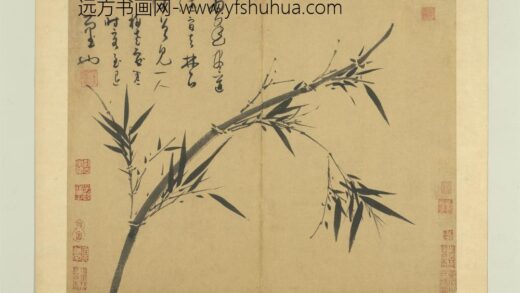 元吴镇墨竹谱册戏墨写竹.jpg
