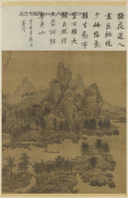 元吴镇清江春晓轴.jpg