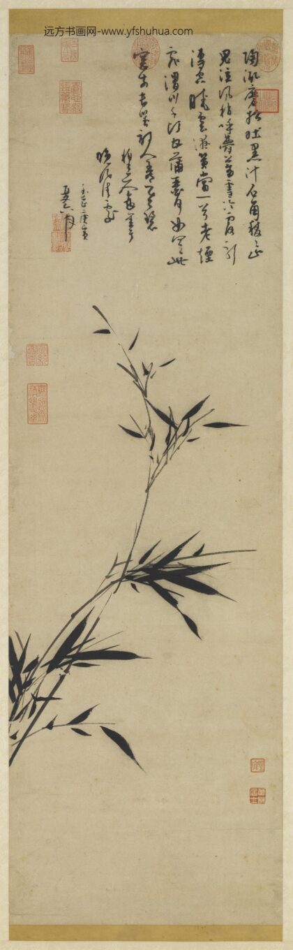 元吴镇篔筜清影图轴.jpg