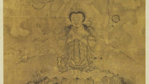 元张渥画十六臂大士像轴.jpg