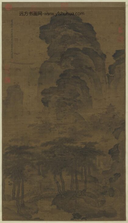 元朱德润雨山喧瀑轴.jpg