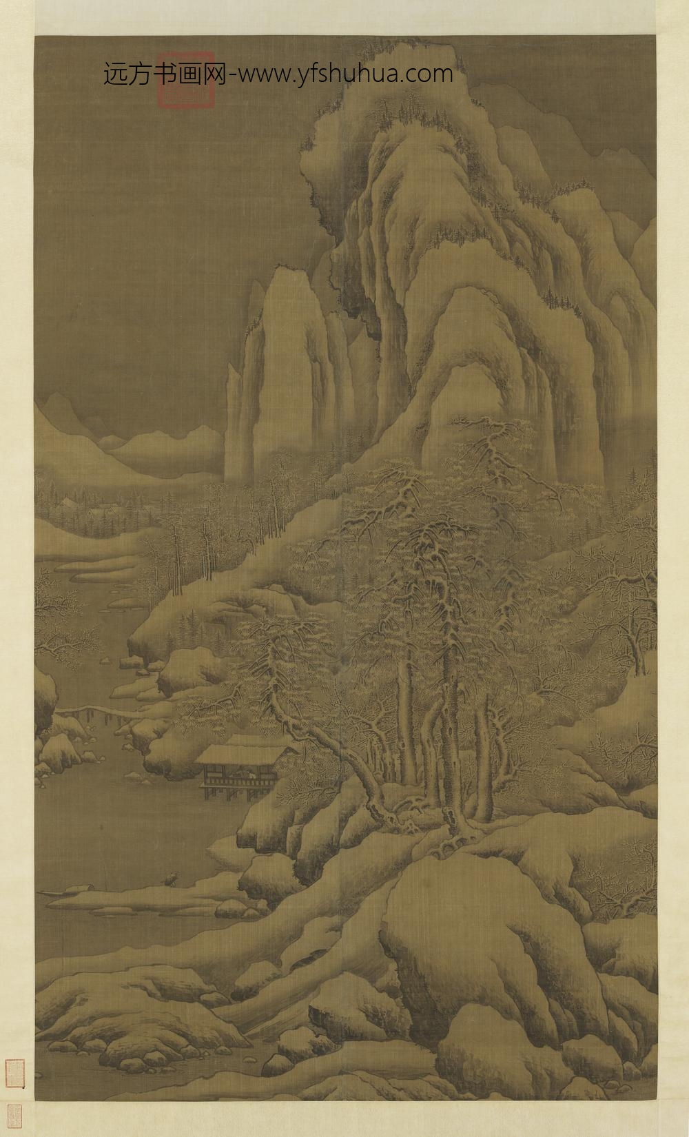 元朱德润雪溪归棹轴