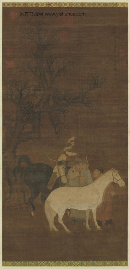 元赵孟俯双骥图轴.jpg
