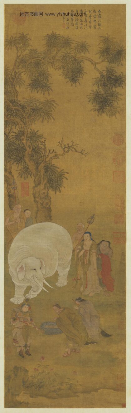 元赵孟俯浴象图轴.jpg