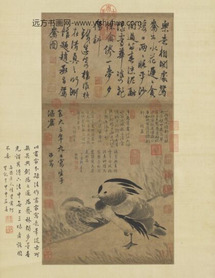 元赵孟俯画汀草文鸳轴.jpg