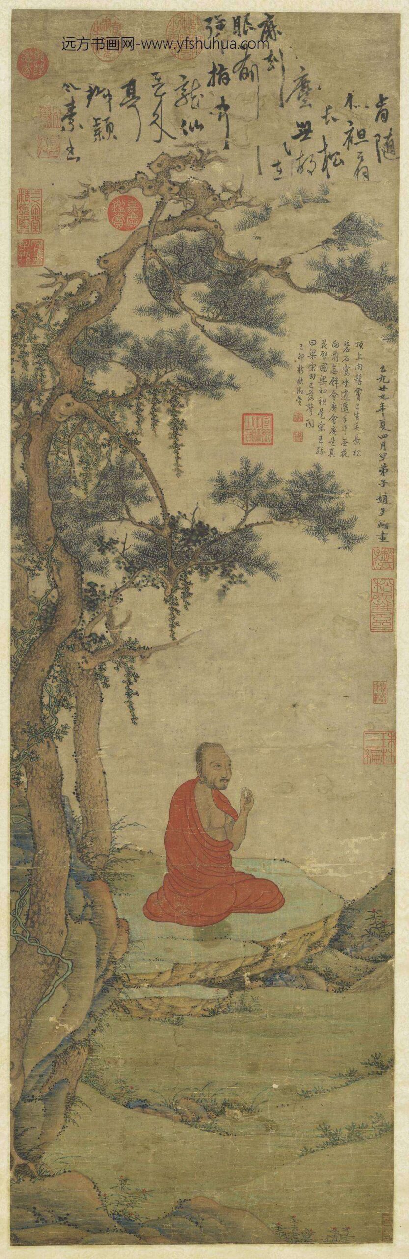 元赵孟俯达摩像轴