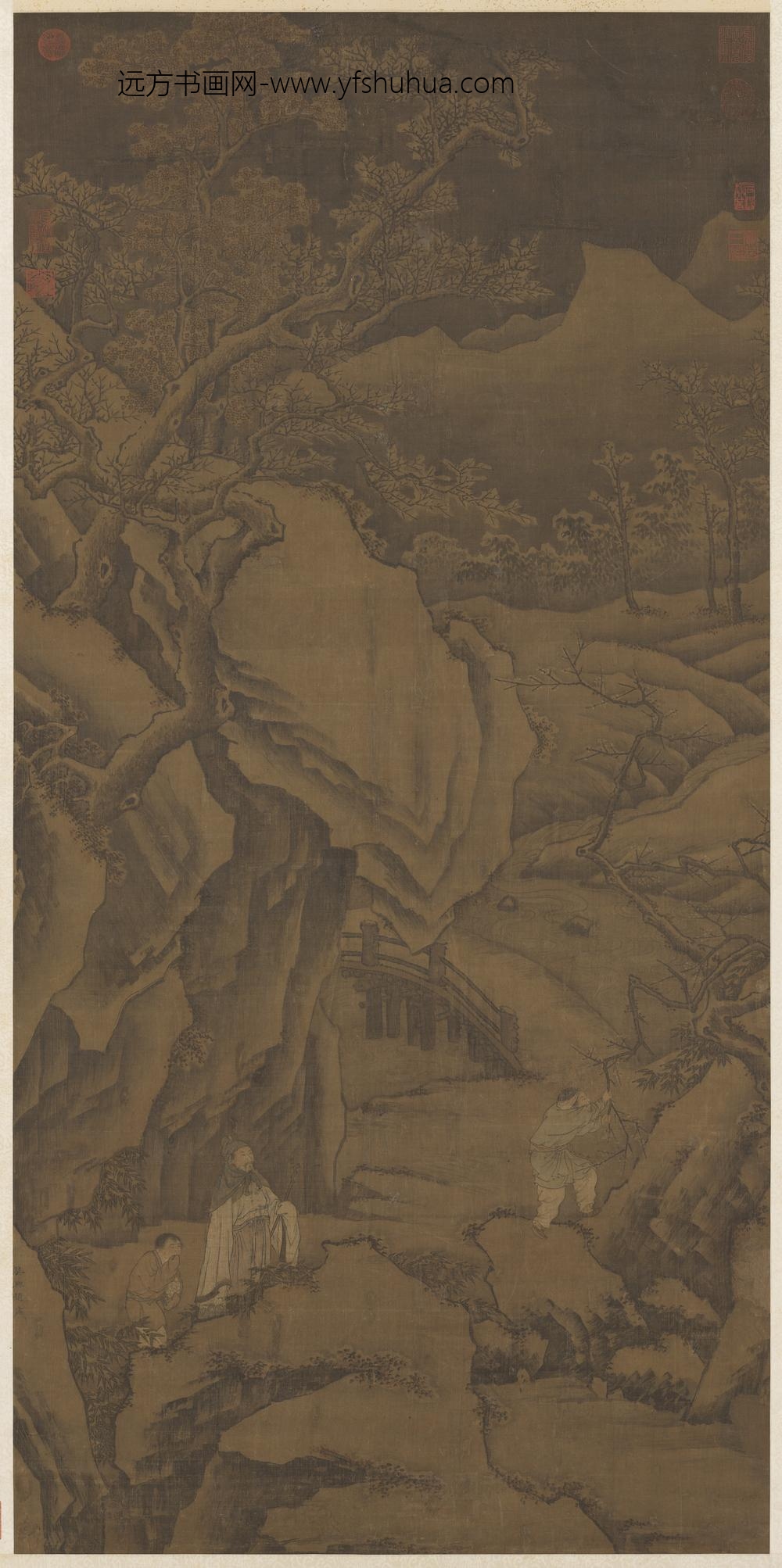 元赵雍画小春熙景轴