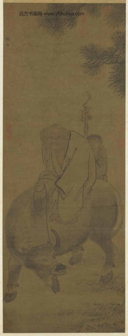 元颜辉画老子骑牛轴.jpg