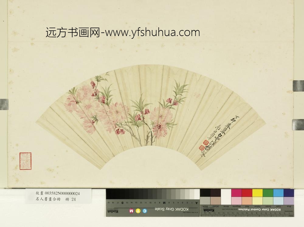 名人书画合册清恽寿平千叶桃花