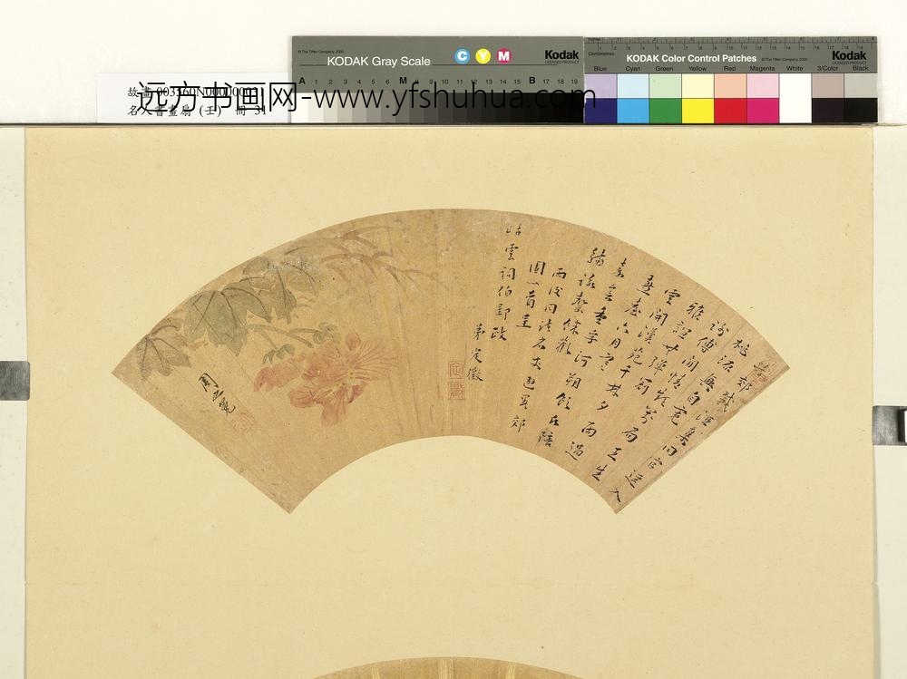 名人书画扇（壬）册明周之冕芙蓉