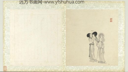 国朝名绘册清禹之鼎揽镜簪花图.jpg