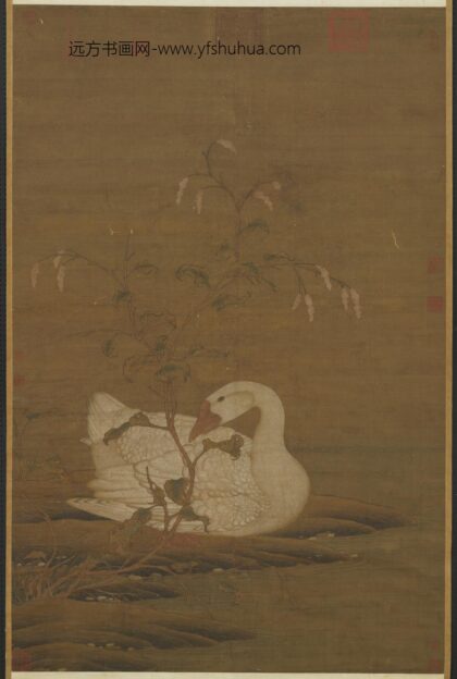 宋徽宗红蓼白鹅图轴.jpg