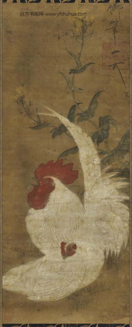 宋徽宗雌雄白鸡图轴宋徽宗雌雄白鸡图轴.jpg
