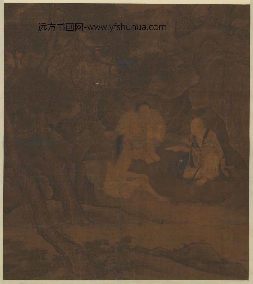 宋燕文贵三仙授简轴