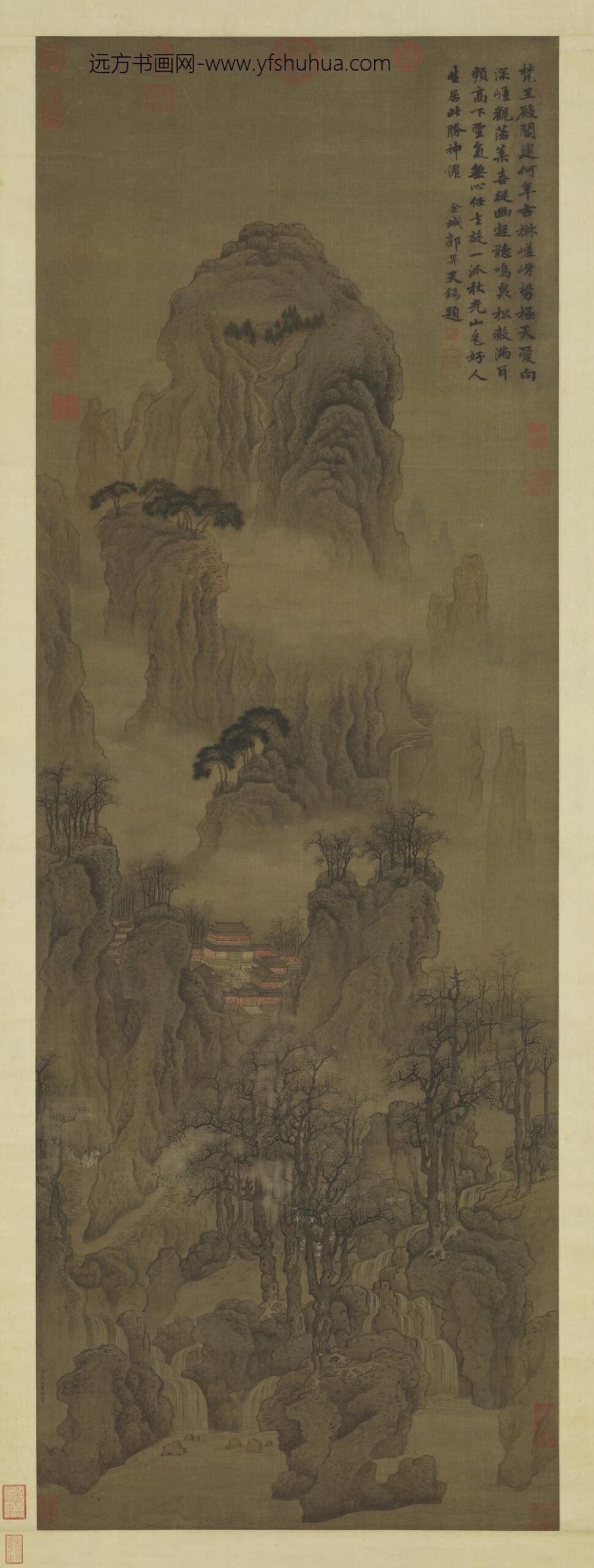 宋燕文贵秋山琳宇图轴