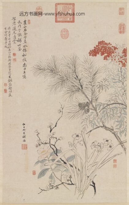 恽寿平王翚笪重光杨晋合景岁朝图轴.jpg