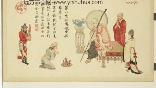 摹贯休补卢楞伽十八应真册 嘎纳嘎拔哈喇錣杂尊者.jpg