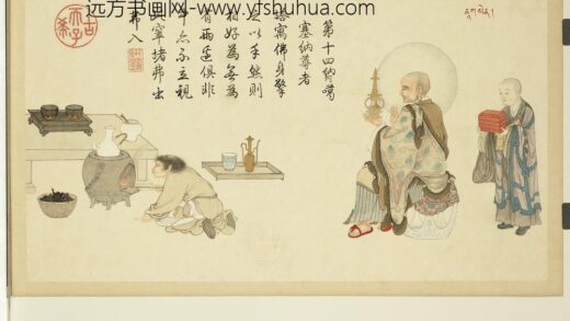 摹贯休补卢楞伽十八应真册 纳阿噶塞纳 马恩省尊者.jpg