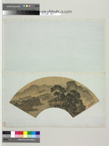 明人画扇册明周臣松蹊水榭.jpg