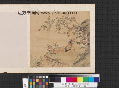 明周之冕写生册榴实双鸡.jpg