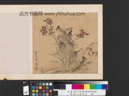 明周之冕写生册水仙雉鸡.jpg