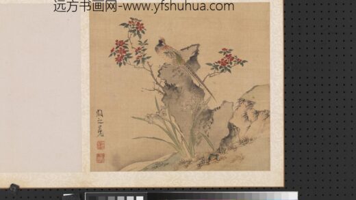明周之冕写生册水仙雉鸡.jpg