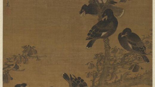 明周之冕画八百长春轴.jpg