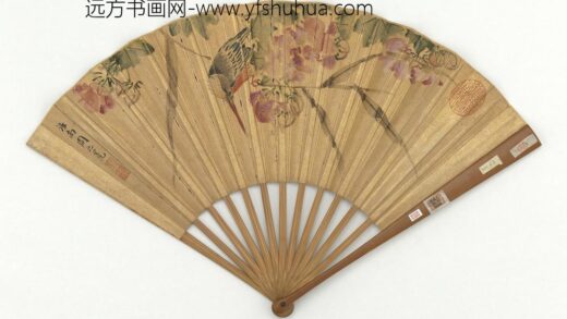明周之冕画芙蓉山鸟成扇 1.jpg