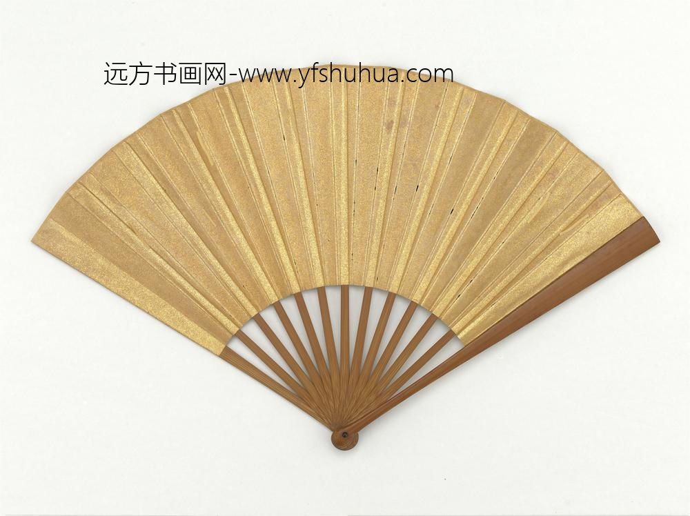 明周之冕画芙蓉山鸟成扇