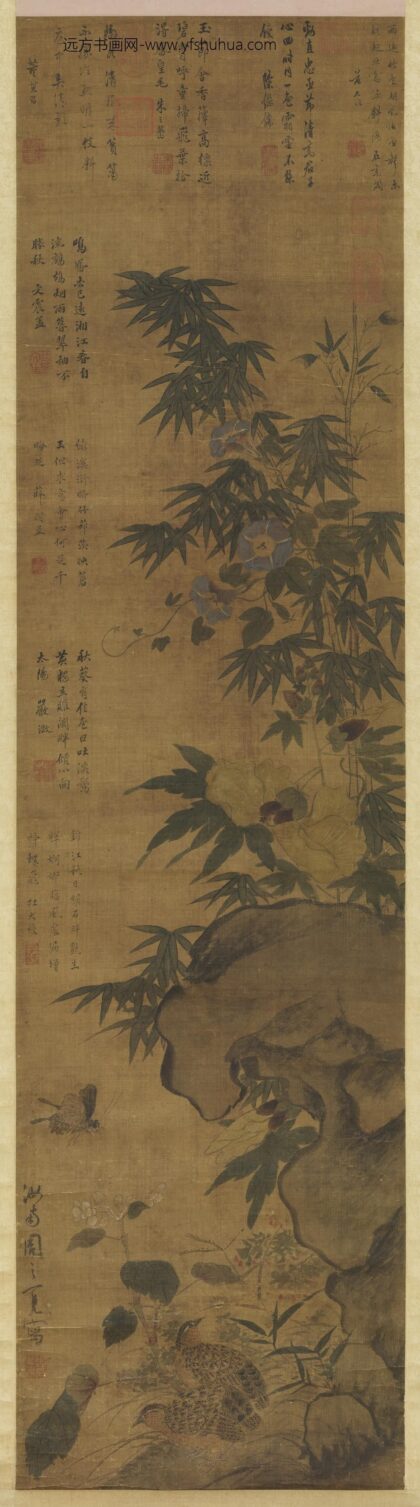 明周之冕花竹鹌鹑轴.jpg