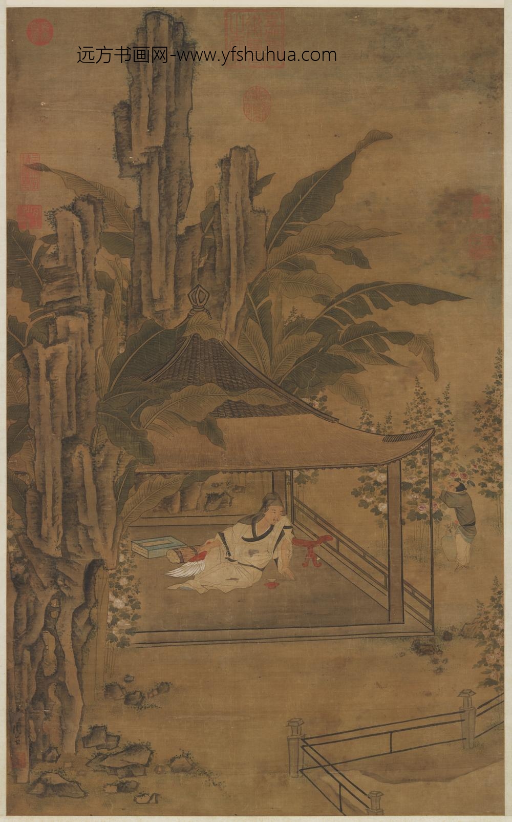 明周臣山亭纳凉图轴