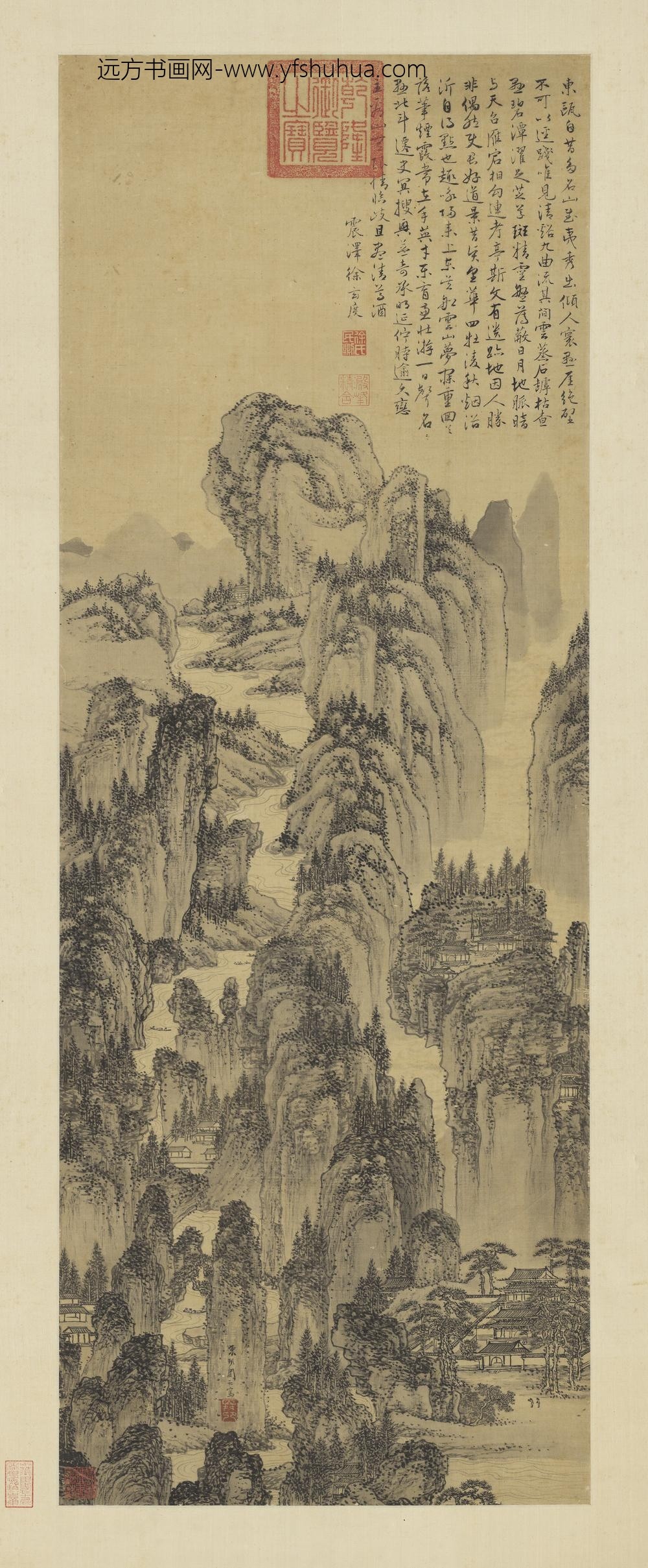 明周臣山水轴