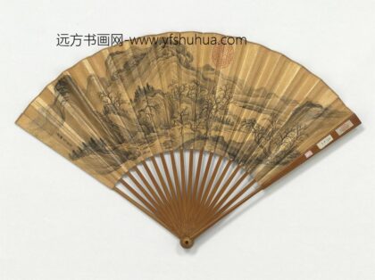 明周臣画寒山古木成扇 1.jpg