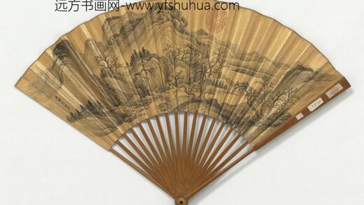 明周臣画寒山古木成扇 1.jpg