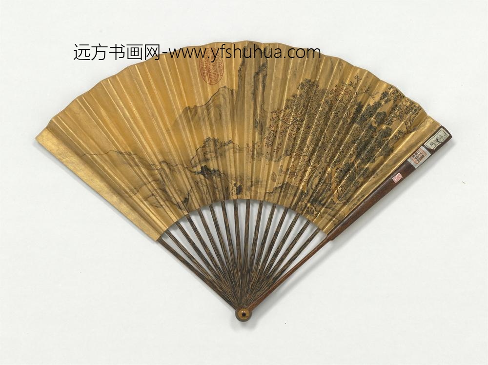 明周臣画扫叶烹茶成扇