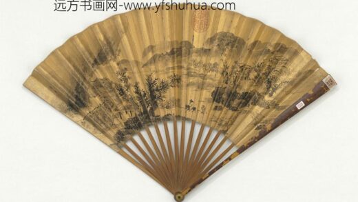 明周臣画落木寒山成扇 1.jpg
