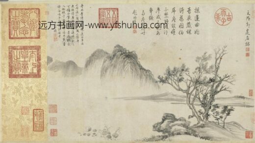 明唐寅采莲图卷项元汴画小景.jpg