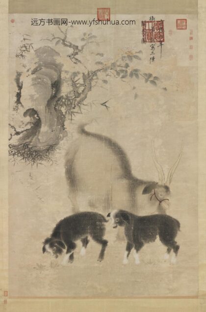 明宣宗画三阳开泰图轴.jpg