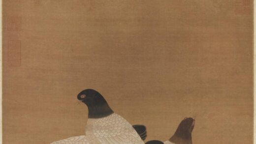 明宣宗画金盆鹁鸽轴.jpg