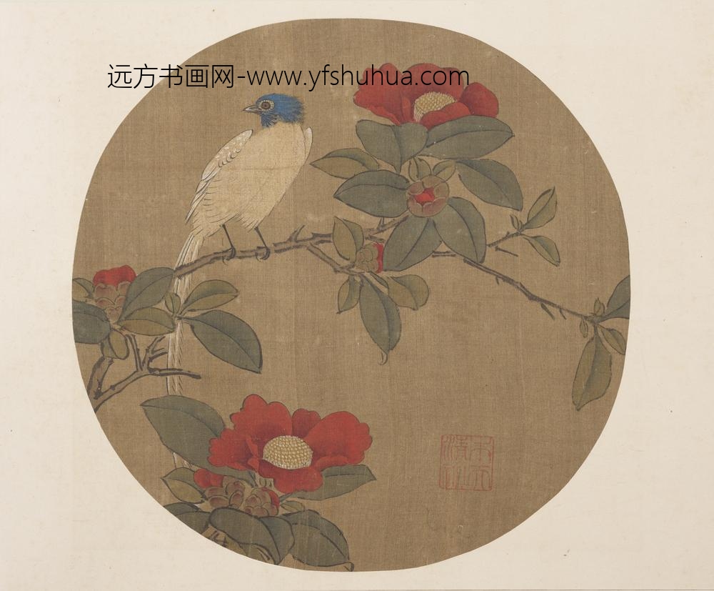 明宣德宝绘册寿带茶花
